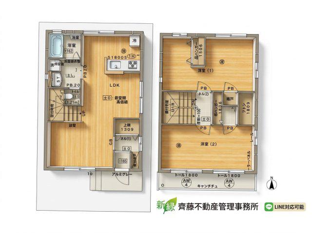 アルベーラD棟(2LDK/1階)の間取り写真