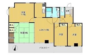 第2福井マンション(4LDK/2階)の間取り写真