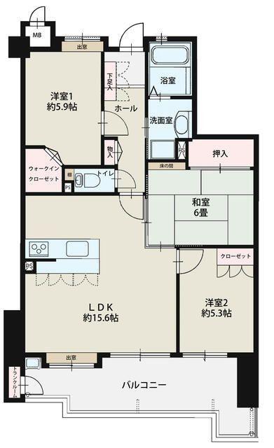 アーティックス柳原町(3LDK/3階)の間取り写真