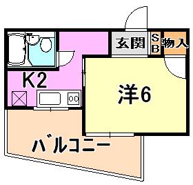 フラワーサンパレス(1K/4階)の間取り写真