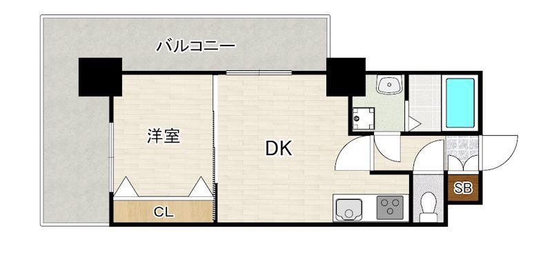 NO72 HARBOR イースト TOWER(1LDK/10階)の間取り写真