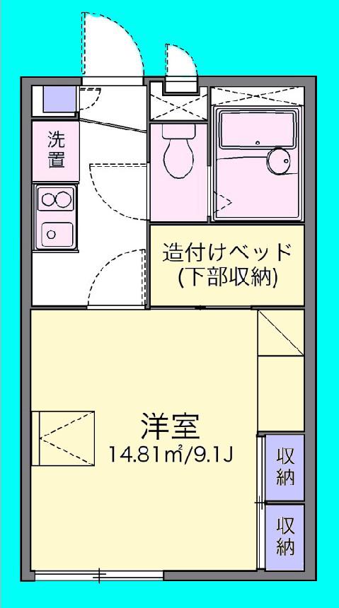 甚目寺1(1K/1階)の間取り写真