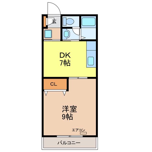 ラ・セゾン城北(1DK/2階)の間取り写真