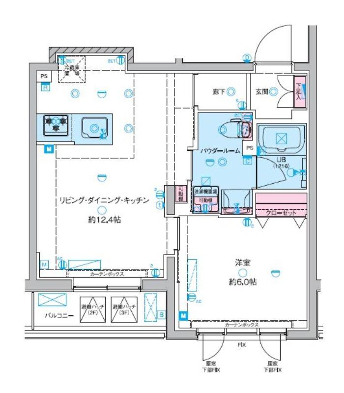 ジェノヴィア東向島IIIスカイガーデン(1LDK/3階)の間取り写真