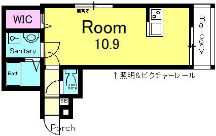 山科HATCH京都薬大前(ワンルーム/2階)の間取り写真