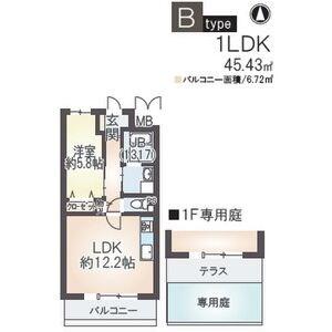 ラタミデンス駒止(1LDK/3階)の間取り写真