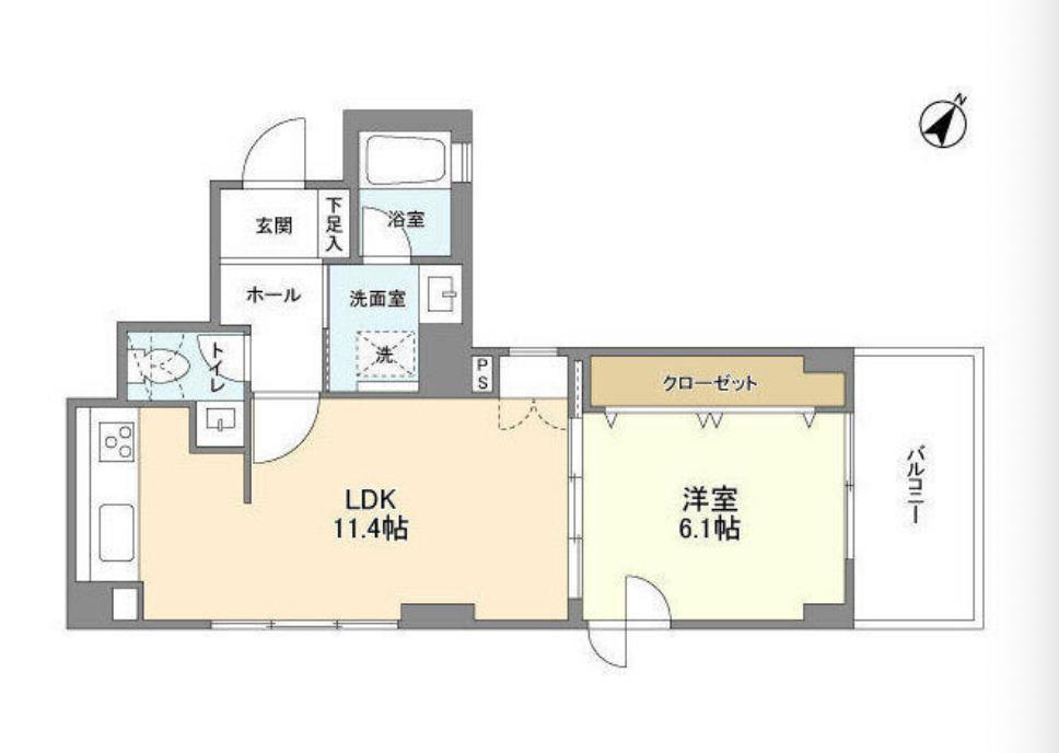 デルックス水天宮前(1LDK/6階)の間取り写真