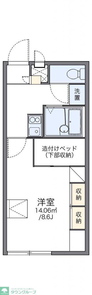 レオパレスシャトーB(1K/1階)の間取り写真