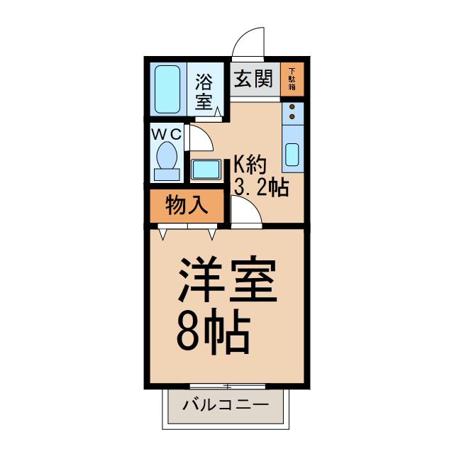 サン・FRIENDS寺前(1K/1階)の間取り写真