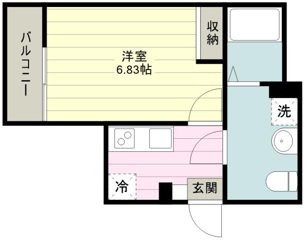 カインドネスみずほ台中央 301(1K/3階)の間取り写真