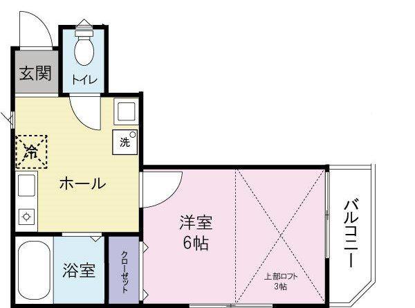 べルカレッジ(1K/3階)の間取り写真