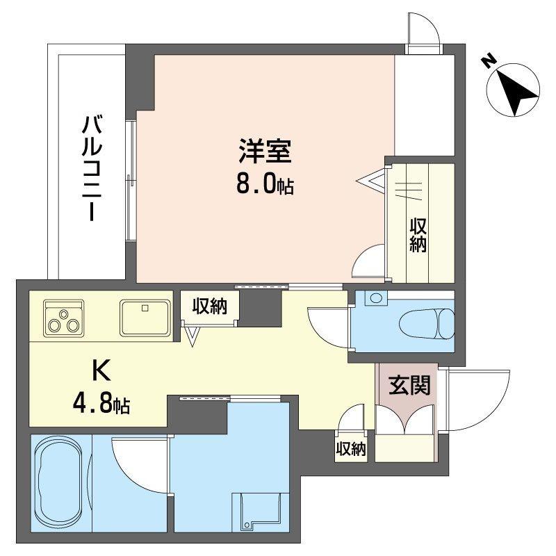 アミコート東山(1K/3階)の間取り写真
