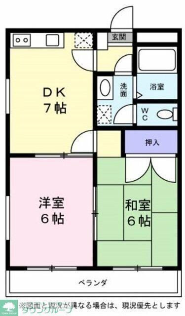 DEER COURT壱番館(2DK/3階)の間取り写真