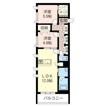 ブラン パイン 大宮(2LDK/2階)の間取り写真