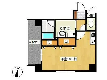 香梅マンション菅II(ワンルーム/3階)の間取り写真