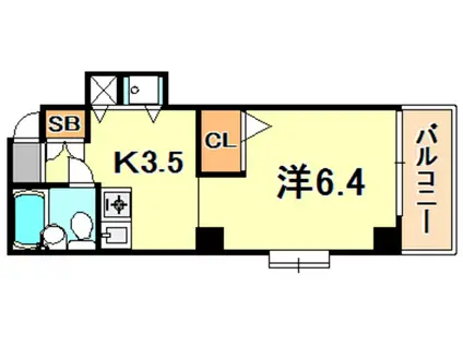 ハイライフ小河通Ⅳ(ワンルーム/6階)の間取り写真