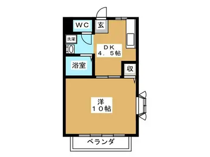 サンハイツ青山(1DK/2階)の間取り写真