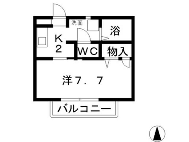フォルムKS(1K/1階)の間取り写真
