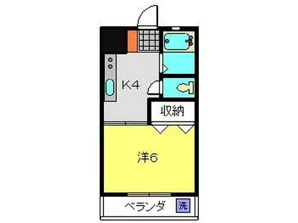 岡本マンション(1K/2階)の間取り写真