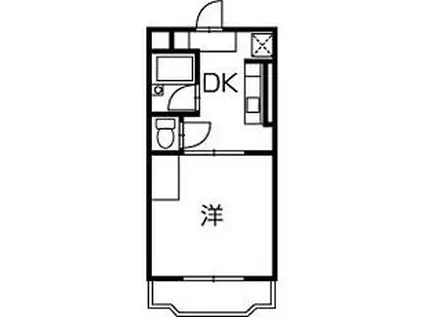 コンシェルジュモリシマ(1DK/4階)の間取り写真