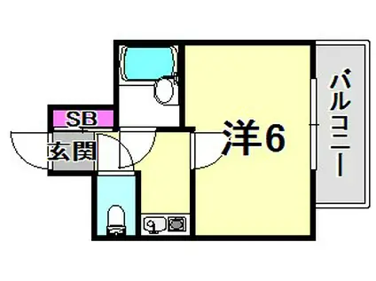 ホワイエ甲子園(1K/1階)の間取り写真