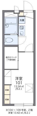 レオパレスウッズ春日(1K/2階)の間取り写真