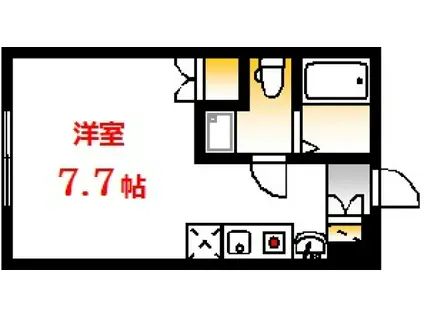 ウィートハウス(ワンルーム/2階)の間取り写真