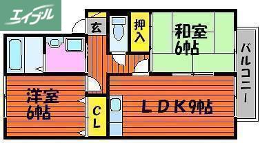 セレーノあかね(2LDK/1階)の間取り写真