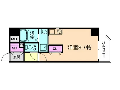 ジュネーゼグラン天満(ワンルーム/4階)の間取り写真