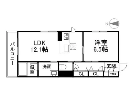 ＪＲ山陰本線 丹波口駅 徒歩6分 4階建 新築(1LDK/3階)の間取り写真