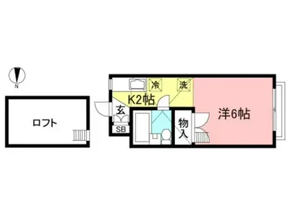 日野タカキコーポ(1K/2階)の間取り写真