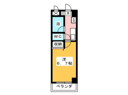 トーヨービル(1K/2階)の間取り写真