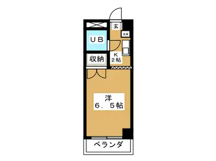 グランソレイユ(ワンルーム/2階)の間取り写真