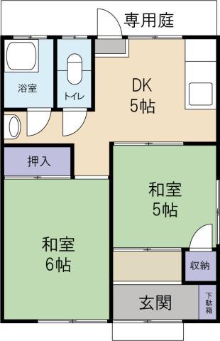 橋本アパート(2DK/1階)の間取り写真