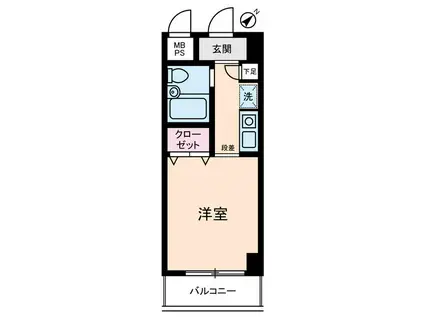 モナークマンション川崎(ワンルーム/6階)の間取り写真