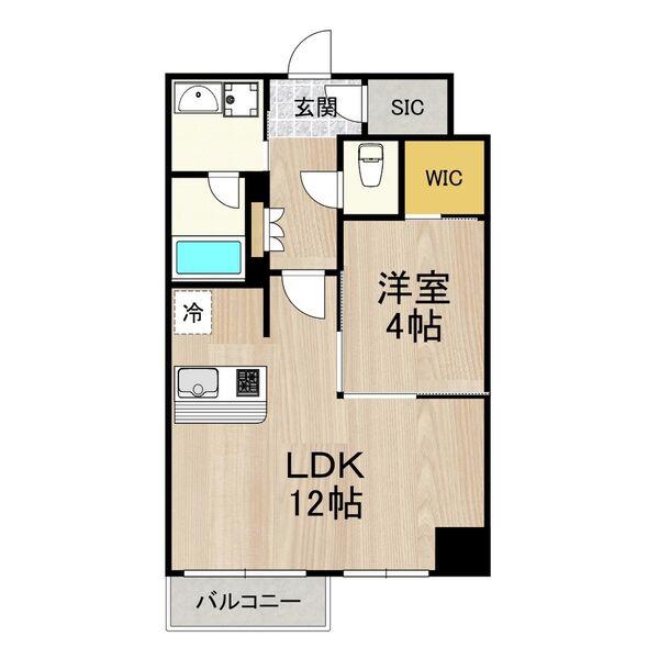 LEGALANDプラス難波南(1LDK/3階)の間取り写真