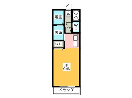 辻マンションA棟(1K/3階)の間取り写真