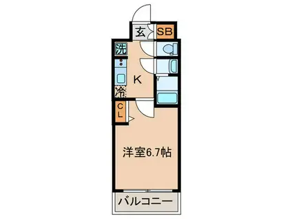 プレサンス京都東寺(1K/4階)の間取り写真