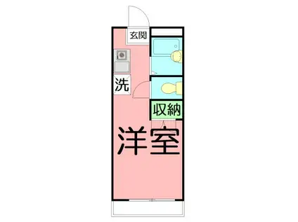 キュービック湘南壱番館(ワンルーム/1階)の間取り写真