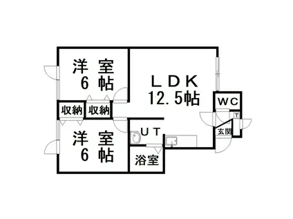 エーコー弟子屈III(2LDK/2階)の間取り写真
