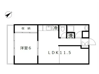 メゾンルポゼ(1LDK/2階)の間取り写真