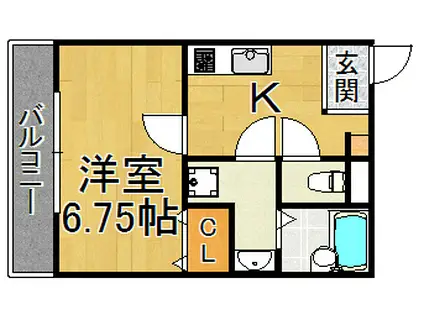 ケイズスクエア尼崎(1K/1階)の間取り写真