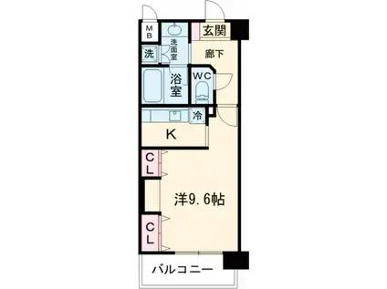 KAISEI新神戸第2ウエスト(1K/4階)の間取り写真