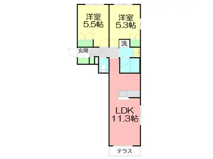 辻堂神台2丁目メゾン(2LDK/1階)の間取り写真