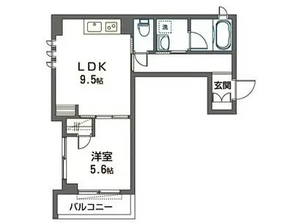FELICE NAKAITABASHI(1LDK/4階)の間取り写真
