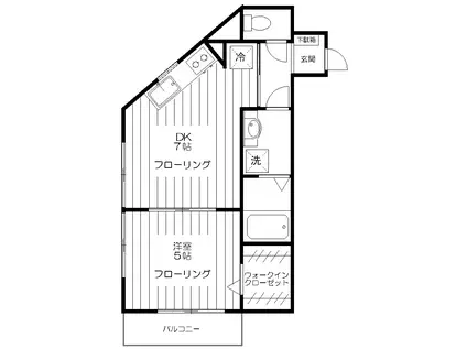 サンフォレスト(1DK/2階)の間取り写真