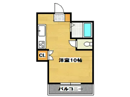 メゾーネ水前寺飛鳥(ワンルーム/5階)の間取り写真