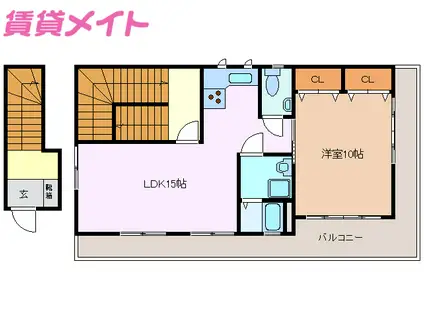 高松様アパート(1LDK/2階)の間取り写真