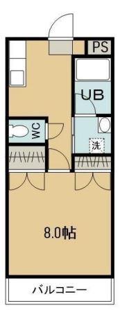 メゾンヤマサキ(1K/2階)の間取り写真