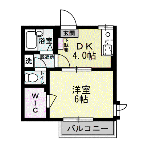 ステーションハウスB棟(1DK/1階)の間取り写真